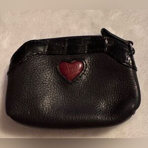 Brighton Black and Red Heart Leather Charge purse *See Description*